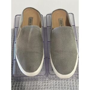 Steve Madden Gray Perforated Slip On Mules‎ Casual Comfort Shoes